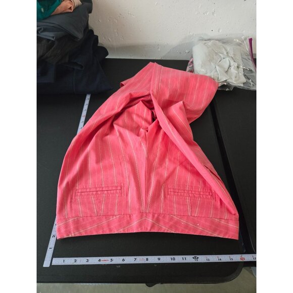 Express Womens Pink Pinstripe Editor Pants Size 6 Old Money Y2K 2000s Preppy - Picture 6 of 10